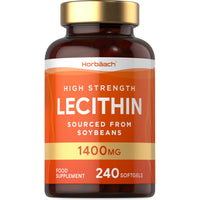 Horbäach Soy Lecithin 1400mg | 240 Softgel Capsules | High Strength Lecithin Sourced from Soy Beans | Preservative Free | by Horbaach