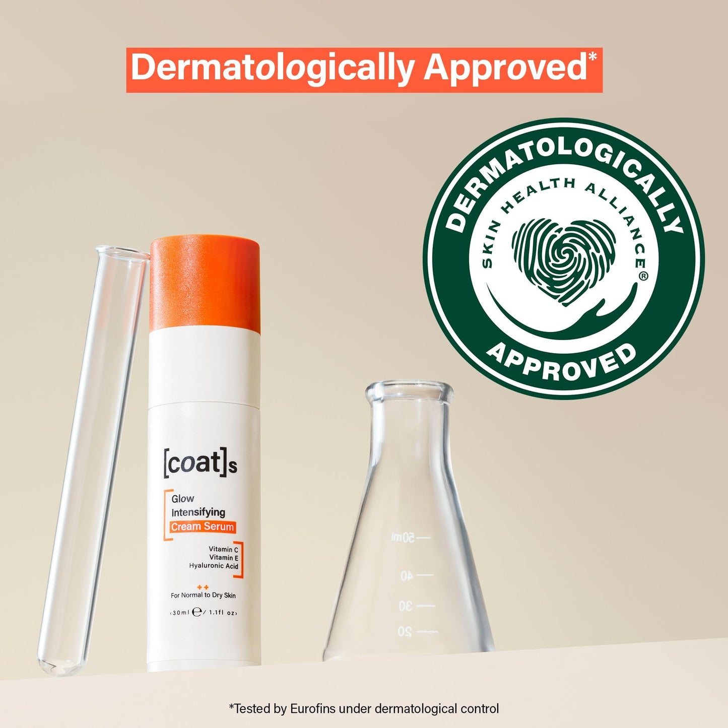 Coats Glow Intensifying Cream Serum with Vitamin C – Radiance Boosting, Complexion Brightening Serum – Dermatologically Approved + Clinically Proven – 30 ml