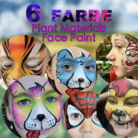 HISUNBEN Kids Face Paint Kit ，Non-Toxic Face Painting Body Paints for Kids and Adults with Water Based Colors，Halloween Face Paint (6 Colors)