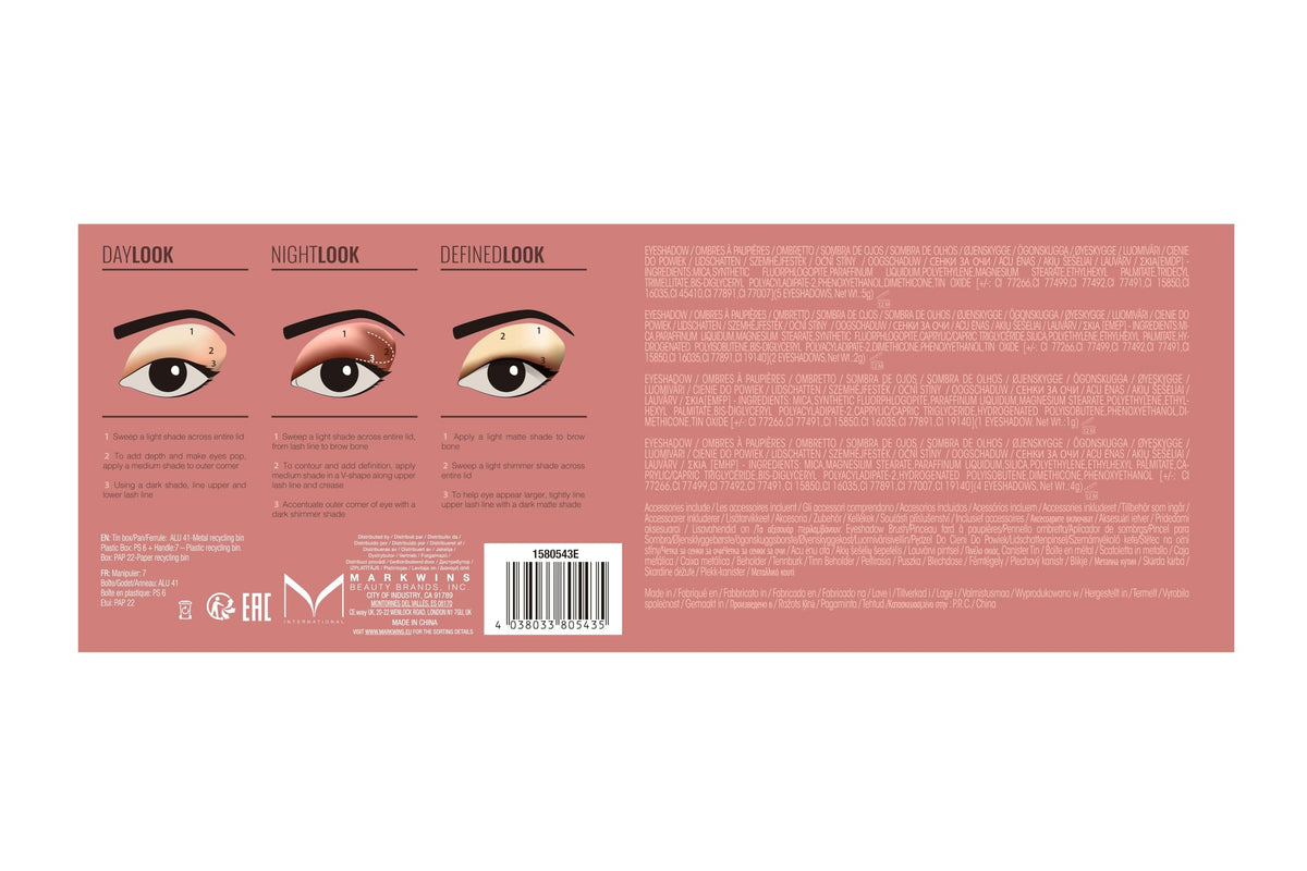 Markwins bonvoyage Essentials Sunset in Cali, Eyeshadow Palette, Palette with 12 California-Inspired Eyeshadow Shades, Professional Make up Kit, Makeup Kit for Women