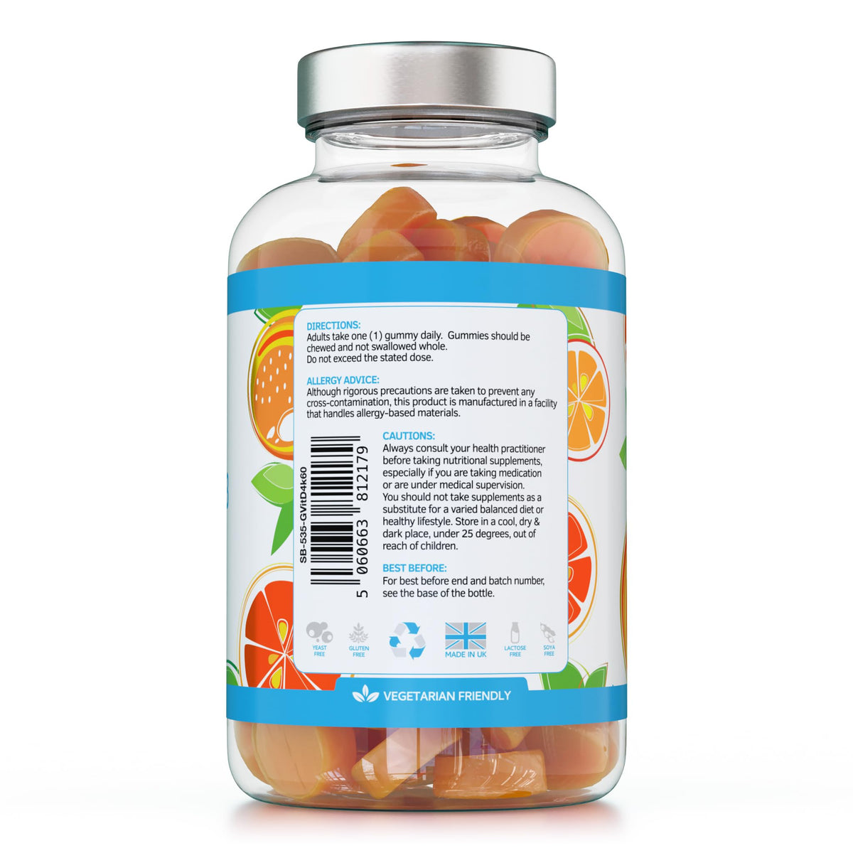 swiss bioenergetics Vitamin D3 Gummies 4000IU, 100µg - 60 Natural Orange Flavour Chewable Yummy Gummies - 2 Month Supply - Made in the UK