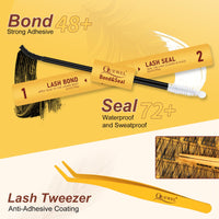 QUEWEL Wispy Cluster-Lashes Natural Look, D Curl Reusable Eyelash Extension Kit, 120 Pcs Super Thin Band Eyelash Clusters Kit with Lash Bond and Seal Waterproof and Lash Tweezer(Feather 01-kit）