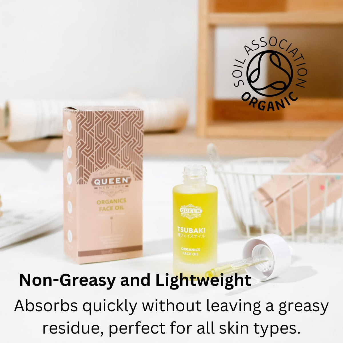 QUEEN NATURAL NEW YORK QUEEN TSUBAKI OIL: Organic Japanese Tsubaki Face Oil, the Ultimate Natural Japanese Beauty Secret Elixir for Youthful Skin, Anti-Aging, Dewy Glow Hydrating-Best Face Moisturizer