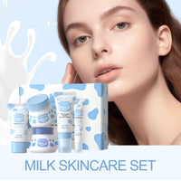 Ninnyi 5 PCS Milk Skincare for Kids Set, Deep Hydrating Moisturizer Sunscreen Teen Skin Care Set