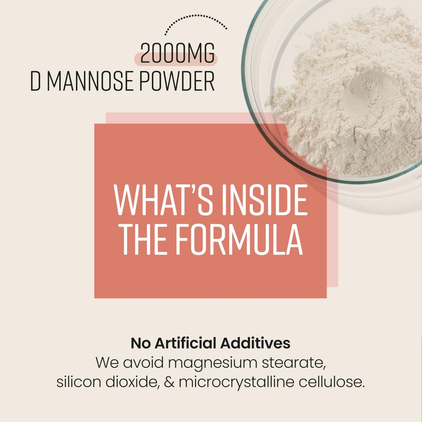VitaBright D-Mannose Capsules | 180 Capsules | 60 Day Supply | High-Strength Alternative to Cranberry Tablets | Mix D Mannose Powder into Drinks | Pure Clean Formula