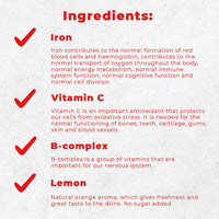 Nature's Finest by Nutrisslim Nature's Finest Fe+ | 14mg of Iron per Serving | 1000mg of Vitamin C per Serving | 100% Daily dose of B-Complex and Iron | No Sugar | Delicious Taste