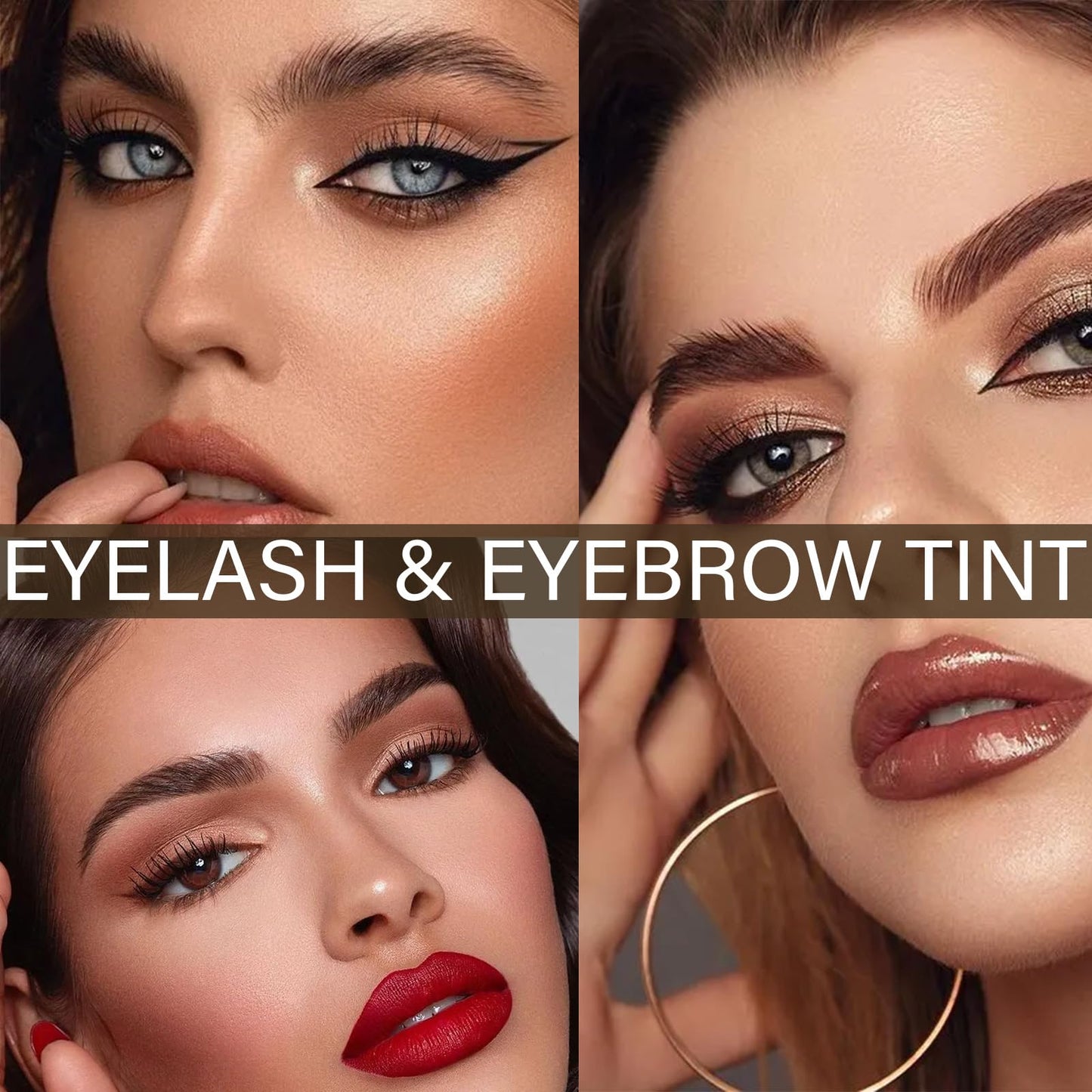 Eyebrow & Lash Tint, Brown Eyebrow Tint Kit, Fast & Easy Brow Dye Starter Kit, Long-Lasting Eye Brow Tint Lash Tint Kit For Natural Trendy Shaping Brow (Brown)