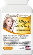 Specialist Supplements Collagen Ultra Beauty Marine Collagen, Herbal and Nutrient Complex, 60 Capsules