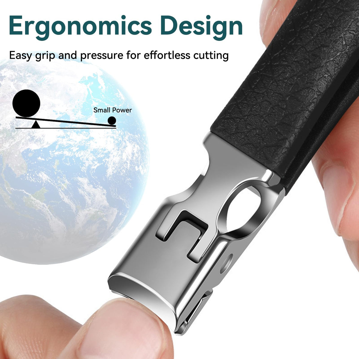 Leikedun Nail Clippers for Thick Nails, Toenail Clippers for Thick Nails, Large Handle Toe Nail Clippers,Heavy Duty Toe Nail Clippers for Men and Women (Black)