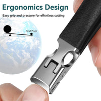 Leikedun Nail Clippers for Thick Nails, Toenail Clippers for Thick Nails, Large Handle Toe Nail Clippers,Heavy Duty Toe Nail Clippers for Men and Women (Black)