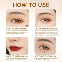ExcellaElite Eyeshadow Stick,5 Color Cream Eyeshadow Pencil Metallic Eye Shadow Stick Pen Shimmer Cream with 4-in-1 Brush for Women's Face and Eyes Makeup