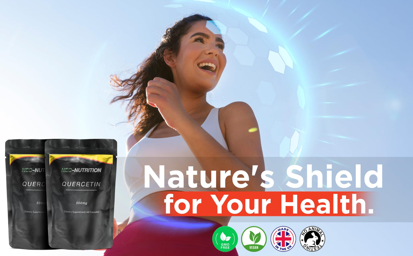 Pure Organic Quercetin - High Potency Quercetin Supplement for Antioxidant Support - Organic Quercitin Antioxidant Supplements for Immune Health & Energy Boost