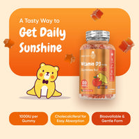 maxmedix Vitamin D for Kids 1000IU | 120 Tasty Gummies | 4 Months Supply | Natural Orange Flavour | 1 per Day | Vegetarian-Friendly, Non-GMO & Gluten-Free | Easy to Chew | Kids Vitamin D Gummies for 3-12 Years
