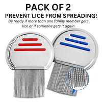 Generic 2 Pack Lice Nit Combs, High Grade Stainless Steel Lice Combs, Reusable Head Lice Treatment Combs with Double Sided Teeth, Lice Eraser Extra Strong Tooth Head Louse Nit Remover Comb for Adults/Pets