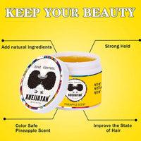 Fashion Base Edge Control Wax for Black Women - Edge Control Gel for Afro Hair - Strong Hold - Non-greasy - No White Residue - Afro Hair Products Gel (Pineapple Scent) 4 Ounces