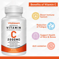 Vitablesem Liposomal Vitamin C Capsules 2000mg (2 Pack) - High Strength Gluten Free & Ascorbic Acid - Immune Support Antioxidant Supplement - Non-GMO