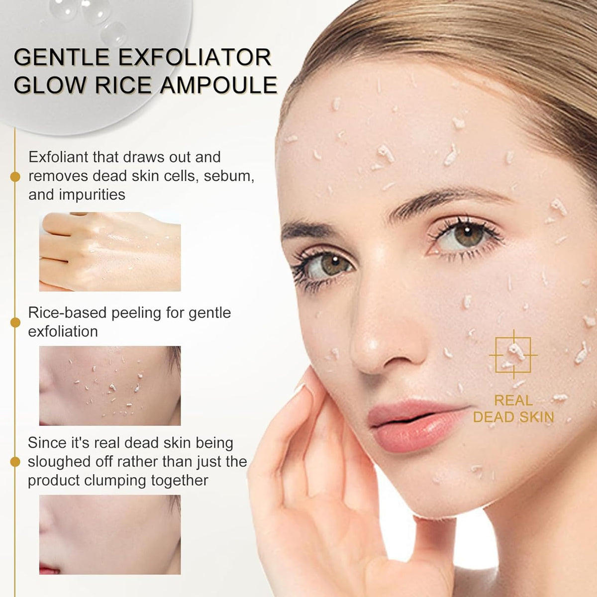 INSKIN Peel Shot Glow Rice Ampoule Duo, White and Black Rice Face Exfoliator, Facial Scrub Exfoliator, Gentle Dead Skin Remover for Face & Body,Moisturizing, Suitable for All Skin