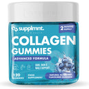 supplmnt. Supplmnt. Marine Collagen Gummies, Hydrolysed Collagen Peptides with Biotin, Hyaluronic Acid & Vitamin C, Supplements for Women & Men, for Skin, Hair & Nails, Blueberry