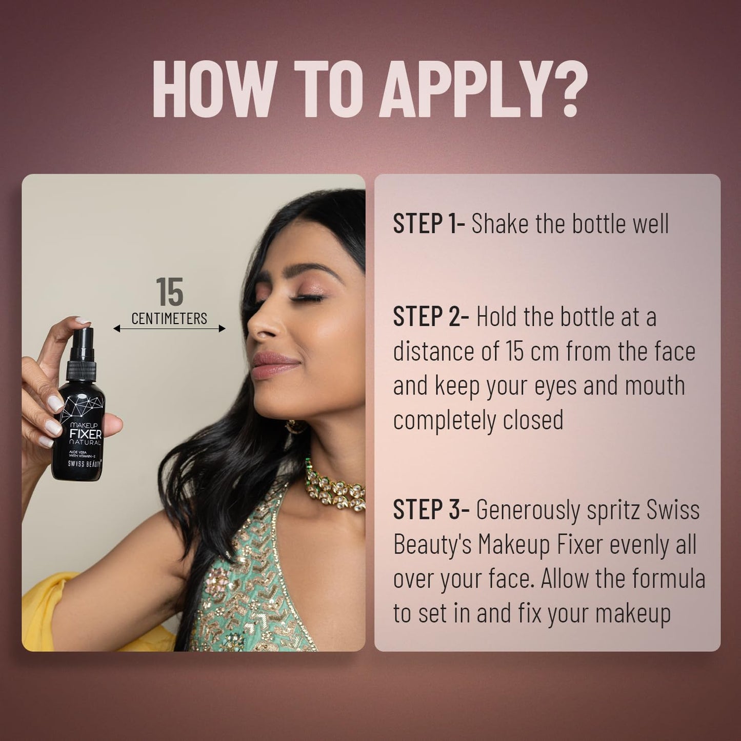 Swiss Beauty Long lasting Misty Finish Professional Makeup Fixer Spray for Face makeup | With Aloe Vera and Vitamin- E | Light weight, quick dry makeup Setting Spray 70ml