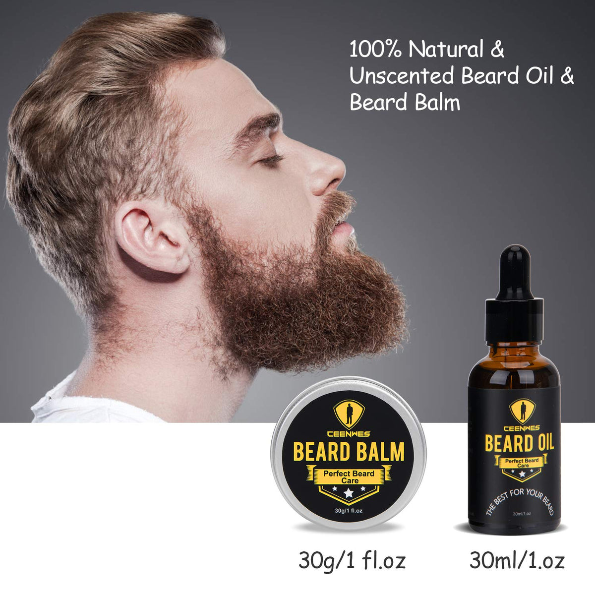 Ceenwes Beard Grooming Kit for Updraed 10 in 1 Beard Care Unique Gifts for Men, Beard Oil, Beard Brush, Beard Comb, Beard Balm, Beard Shampoo, Modelling Comb& Mustache Scissors Beard Growth & Trimming Kit