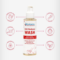 Grahams Natural Anti Redness Face Wash for Rosacea - Facial Cleanser for Redness-Prone, Sensitive Skin (1 x 125ml)