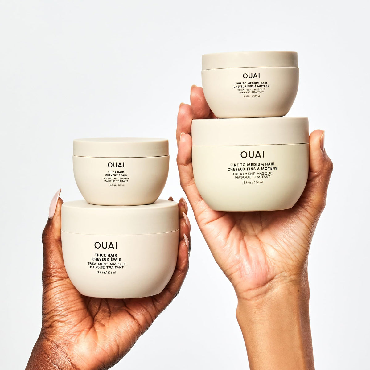 OUAI Thick Hair Treatment Masque Travel Size - Almond Oil, Olive Oil & Hydrolyzed Keratin to Repair & Restore Damaged Hair - Softens, Smooths & Strengthens - Phthalate & Paraben Free Hair Mask - 100ml