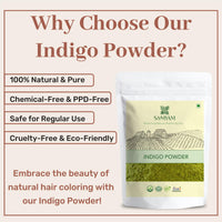 SAMYAM Natural Indigo Powder - 200g Pack | Natural Hair Dye, Chemical and PPD Free