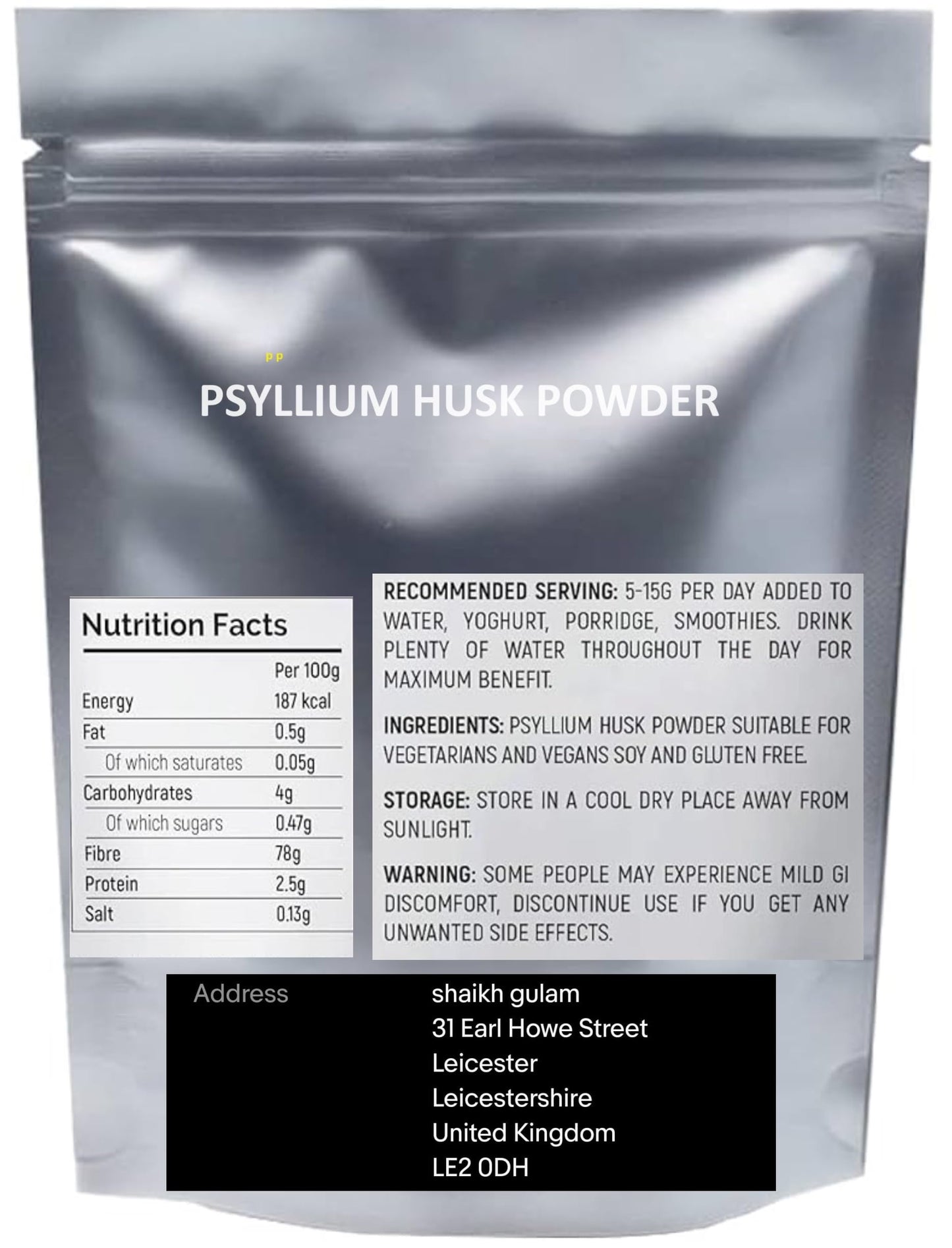 Psyllium Husk Ground Powder Natural Fibre Premium Quality by Masala Cottage® 25g-1.9kg (25, Grams)