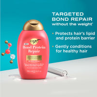 OGX Bond Protein Repair Conditioner with 8% Bond Complex, Targets Damaged Areas of Hair for Effective Bonding Repair without Weighing It Down, Sulfate Free, 385ml