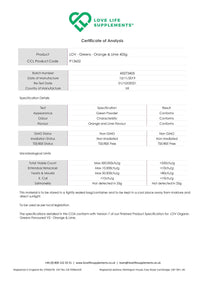 Organic Greens Powder | Orange and Lime Flavour | 273g - 30 Servings | 7 Organic Green Vegetables Including Pea Protein | Includes Prebiotics (Inulin) and Probiotics (Lactospore® Bacillus Coagulans)