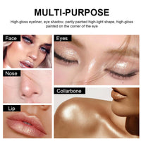 Generic Waterproof Eyeshadow Stick with Creamy Matte Shimmer, Brightener Eye Liner for Women, Long Lasting Blendable Eye Makeup, Smooth Glide Formula for Easy Application, Dual-Ended (#Rose gold shimmer)