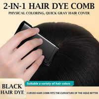 Hair Dye Comb, 2 in 1 Black Instant Hair Colour Stick with Built-in Comb, Hair Dye Stick for Gray Hair Coverage, Sweat-Proof & Portable Hair Concealer for Women & Men