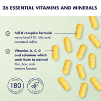 HIGHER NATURE Higher Nature - Advanced Multi - Multi Vitamins Supplements - 26 Essential Vitamins, Minerals & Live Bacteria - 180 Tablets