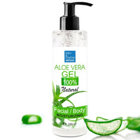 bleu & marine Bretania 100% Natural Aloe Vera Gel from Canary Islands - Moisturizing & Soothing for Skin, Hair Mask, Post-Shave & Post-Epilation - Reduces Dark Spots - Pump Dispenser 200 ml 7.03 fl oz