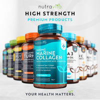 Marine Collagen Tablets 1400mg Enhanced with Hyaluronic Acid - Hydrolysed Collagen Supplements for Women and Men - 120 Tablets (2 Month Supply) - with Vitamin C, Vitamin E, Zinc and Vit B2 - Nutravita