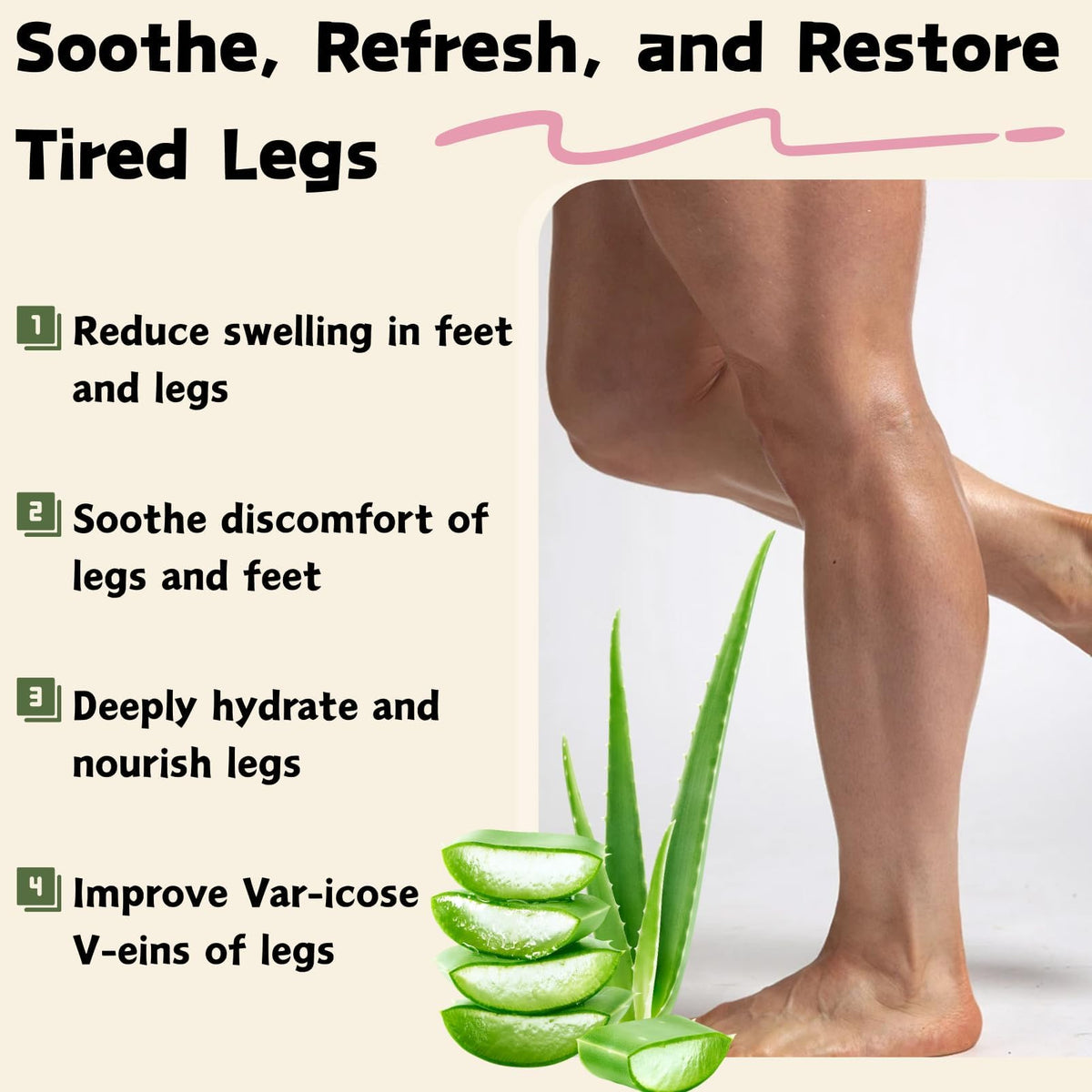 ISBEAUSOLS 2PCS Edema Balm for Legs, Soothing Miracle Balm to Reduce Swelling in Feet and Legs, Var-icose V-eins Cream, Body Cream with Natural Ingredients, Vegan Skincare, 30g × 2