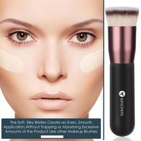 KINGMAS Flat Top Foundation Brush, Premium Kabuki Makeup Brush for Liquid, Blending, Cream, Powder,Blush Buffing Stippling Face Makeup Tools