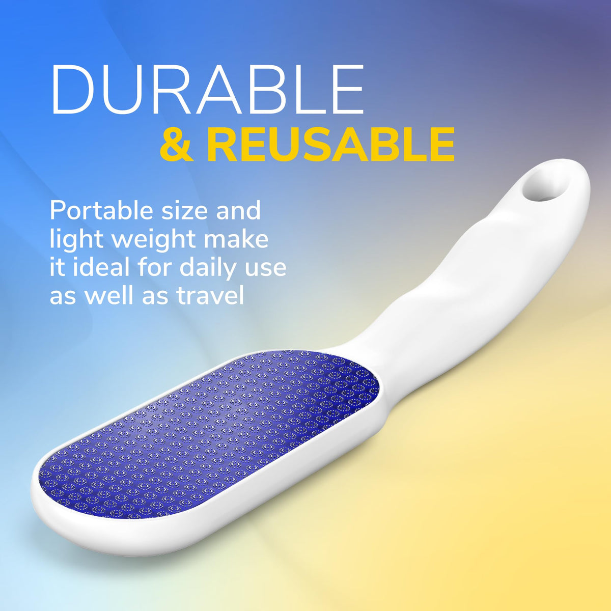 Dr. Scholl's Dr. Scholl’s Nano Glass Foot File - Immediately Removes Hard Skin on Wet or Dry Feet, Waterproof & Rustproof, Gentle Dead Skin and Callus Remover, Pedicure Foot Scrubber for Shower, Soft-Grip Handle