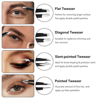 Keiby Citom Tweezers Set and Nail Clippers 8Pcs Precision No Gaps Eyebrow Tweezer Kit