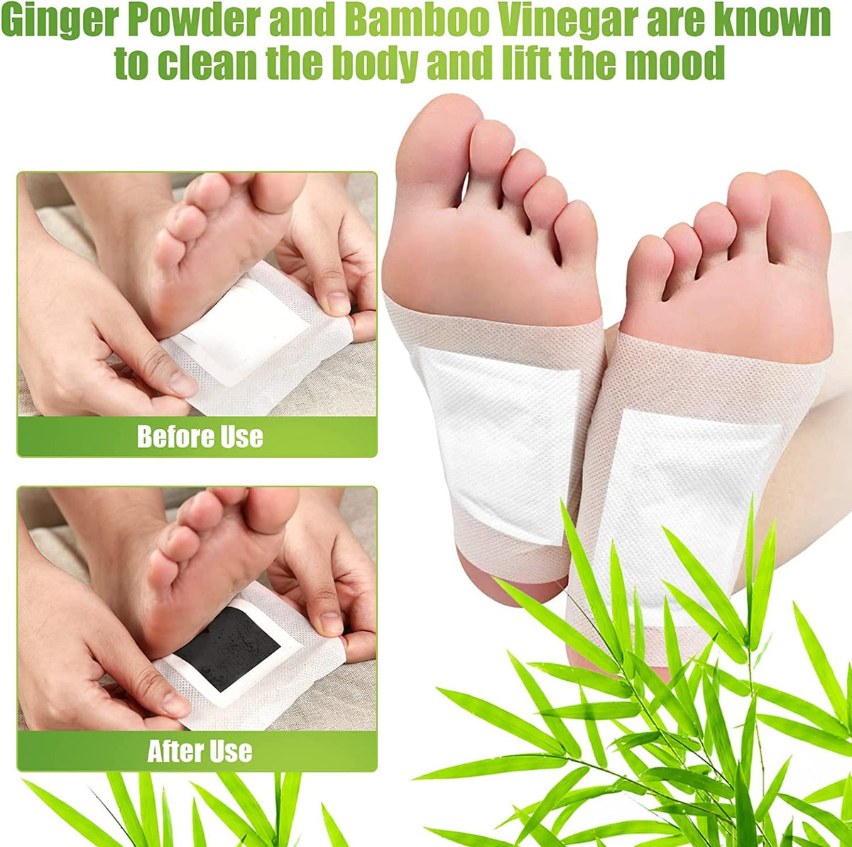 Rezolite Foot Detox Patches, 30 Pcs Natural Deep Cleansing Detox Foot Patches for Relieve Body Stress, Improve Sleep Quality, Enhance Blood Circulation