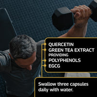 Healthspan Elite Quercetin 333mg with Green Tea | 90 Capsules | All Blacks Official Partner | 120 mg Green Tea to Aid Absorption | Additional Nutrition Protection | Informed Sport Accredited | Vegan