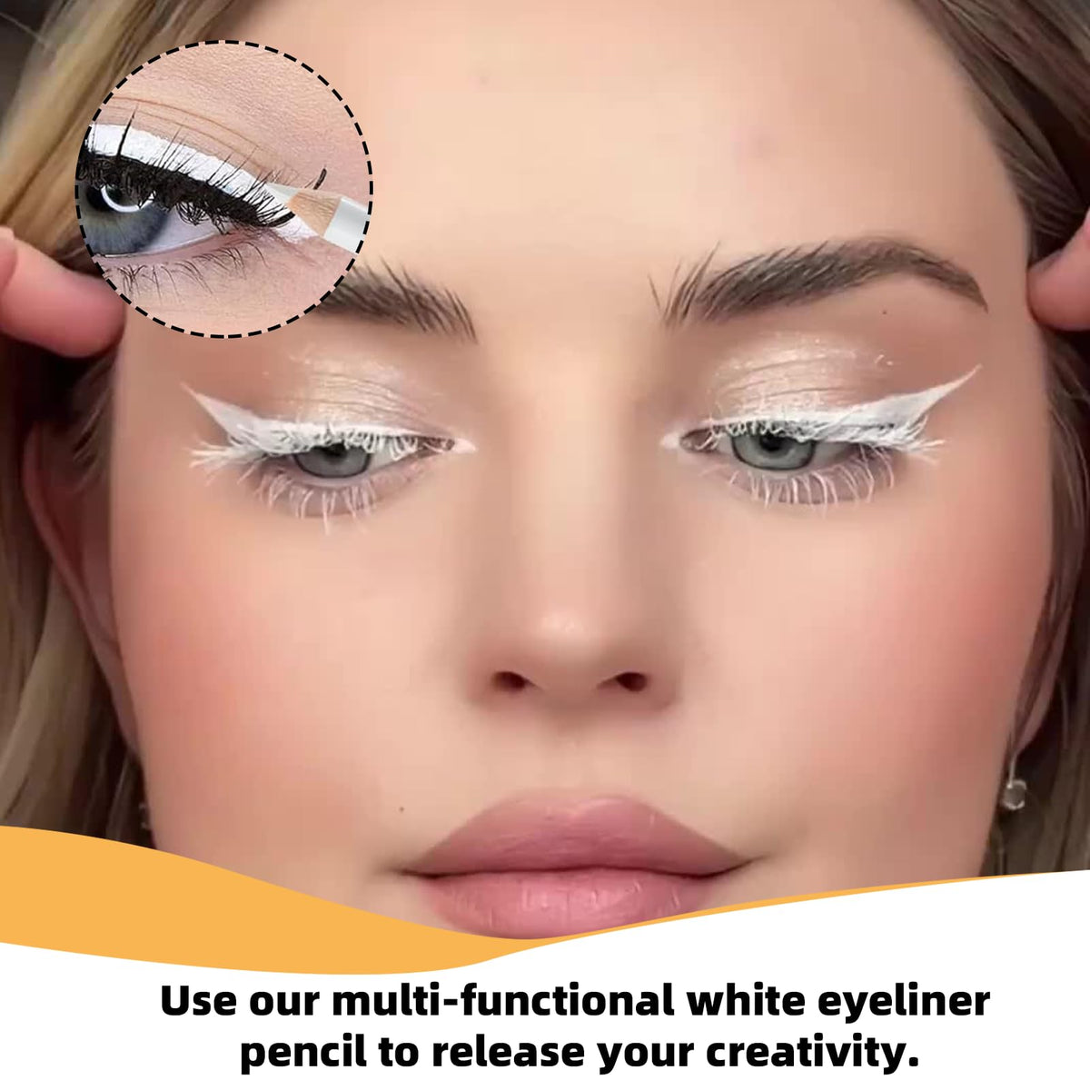 MEKEET 12PCS White Eyeliner Pencils - Waterproof, Long Lasting, Skin Marking Eyeshadow & Highlighter