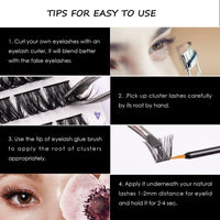Magnetic SL Individual Lashes 72 Cluster Lashes 3D False Eyelashes Natural Look D Curl Reusable Fluffy Individual Cluster Lashes Soft Eyelashes DIY Cluster Eyelash Extensions Mix 10-16MM-DM01