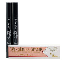 Eyeliner Stamp – Wingliner by Lovoir Black, waterproof, smudgeproof, winged long lasting liquid eye liner pen, Vamp style wing, 2 Pens In A Pack (8mm Mini, Midnight Black)