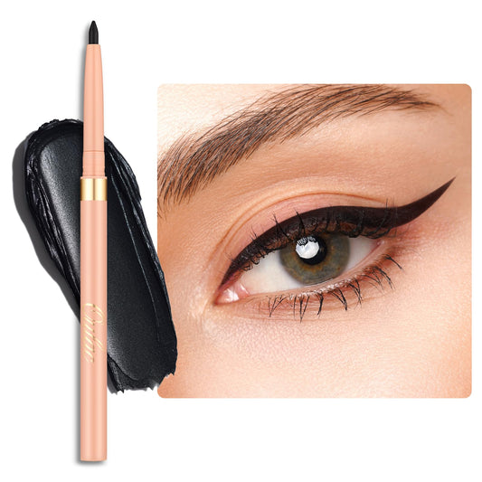 Oulac OULAC Matte Black Eye Liner Pencils Waterproof, Smudge-proof Retractable Eyeliner Lasts 24H +, Highly Pigmented and Smooth, Long-lasting Formula, Vegan (01) Noir