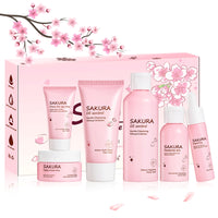 TBeautfave Skincare Set for Teenagers Girls, Cherry Blossom Skin Care Sets & Kits, Pamper Sets for Women Gifts, Girls Skincare Sets, Facial Kit, Cleanser&Toner&Serum&Lotion&Eye Cream&Moisturiser, 6PCS