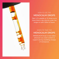 Menopause Support Herbal Drops - Natural Calm Blend for Menopause Relief - Glycerine Liquid Extracts with Red Clover, Sage, & Passionflower - Blooming Blends Menocalm Drops, 30ml