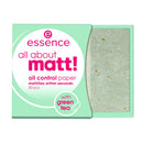 essence cosmetics all about matt! oil control paper with green tea, sebum, 50pcs