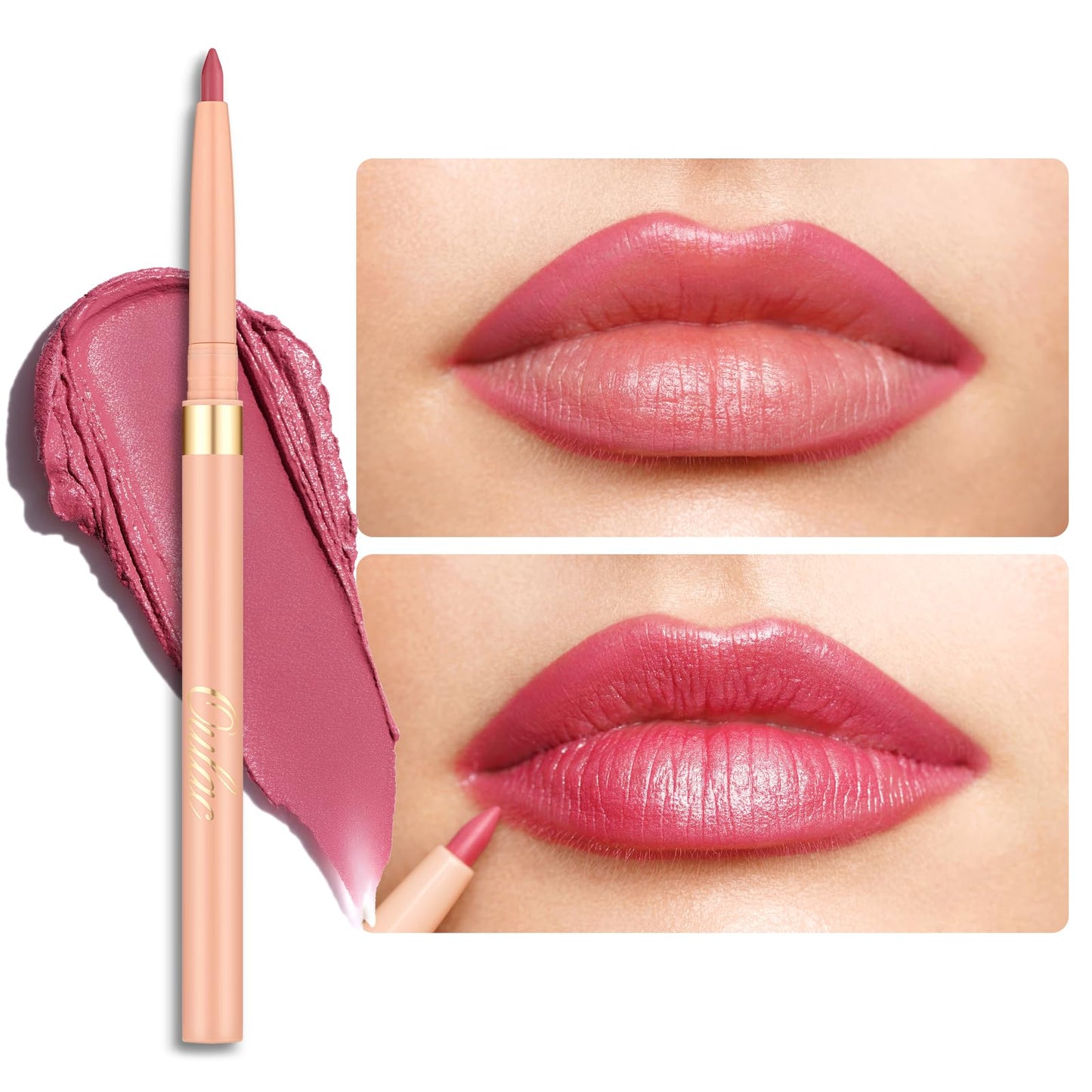 Oulac OULAC Matte Pink Lip Liner, Waterproof Lipliner Pencil Lasts 24H +, Highly Pigmented, Smooth Formula, Contour Your Lips, Vegan & Cruelty Free (04) Pink Treat