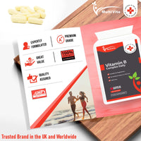 Vitamin B Complex High Strength with PABA & Vitamin B1, B2, B3, B5, B6, B12, Biotin, Folic Acid - 120 Capsules - UK Made